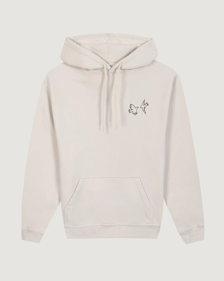 "Birds" Hoodie in Natural Cotton – Maison Labiche