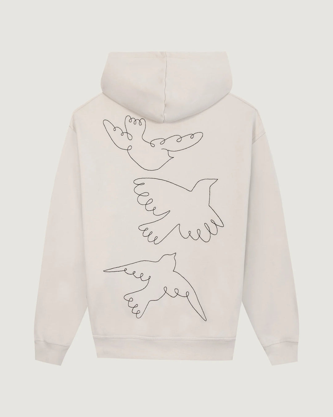 "Birds" Hoodie in Natural Cotton – Maison Labiche