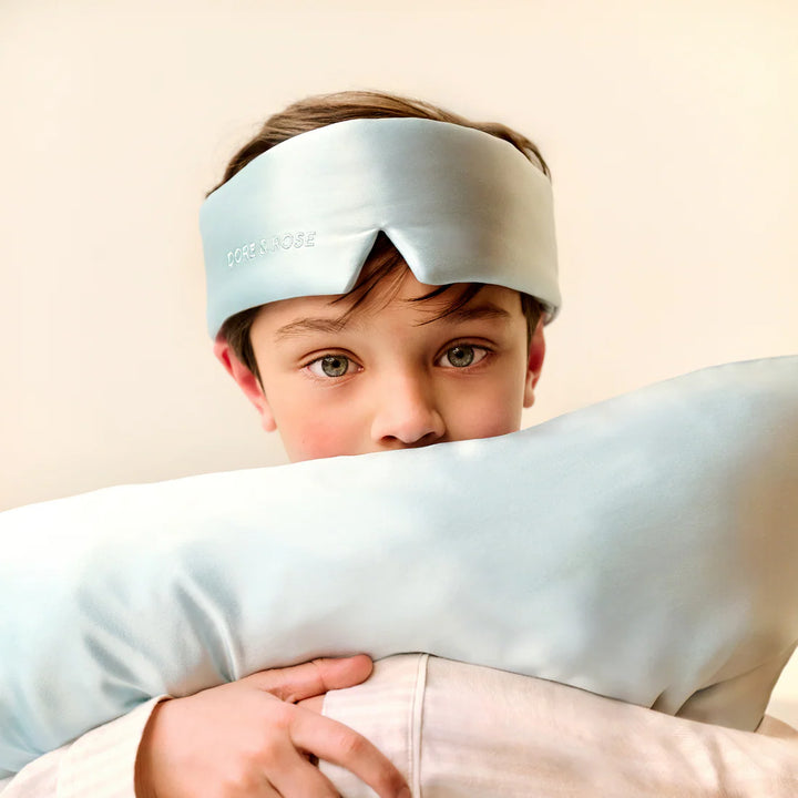 Kids’ Silk Deep Sleep Mask – Baby Blue