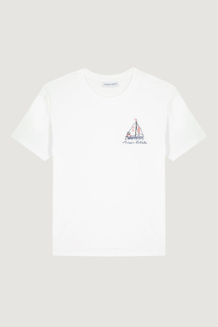 Tricou Alb Sailor Dog din Bumbac