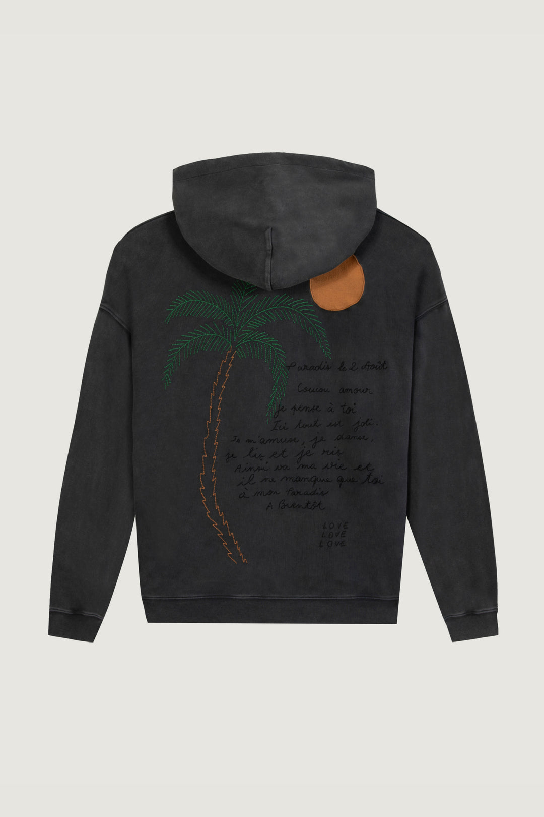Hanorac Gri Gourgad Palm din Bumbac