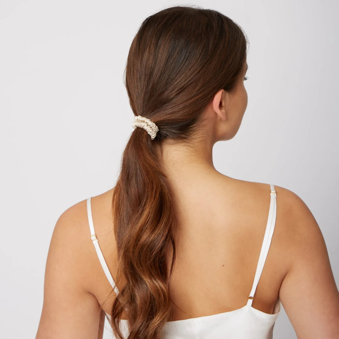 Set of Champagne Silk Scrunchies