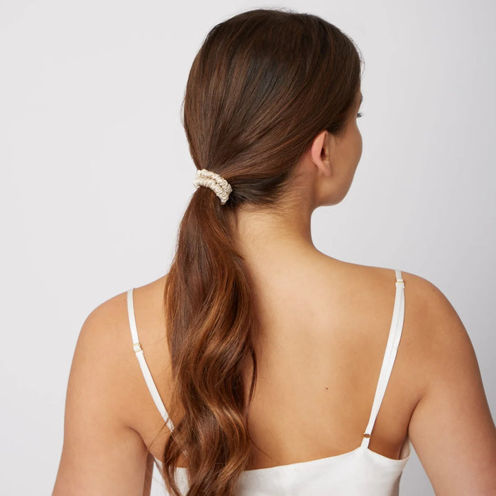 Set of Champagne Silk Scrunchies