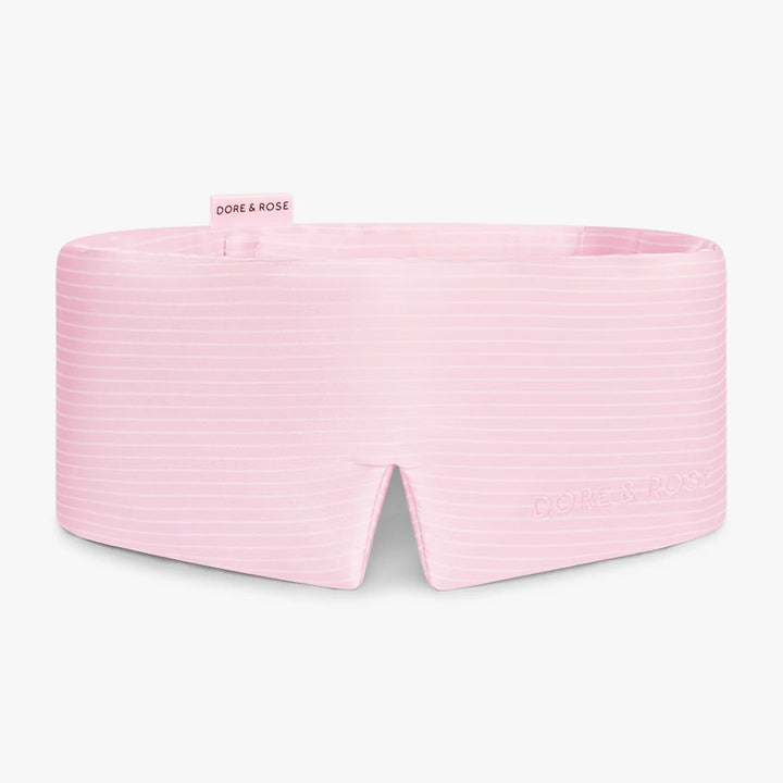 Deep Sleep Mask from natural Silk - striped pink